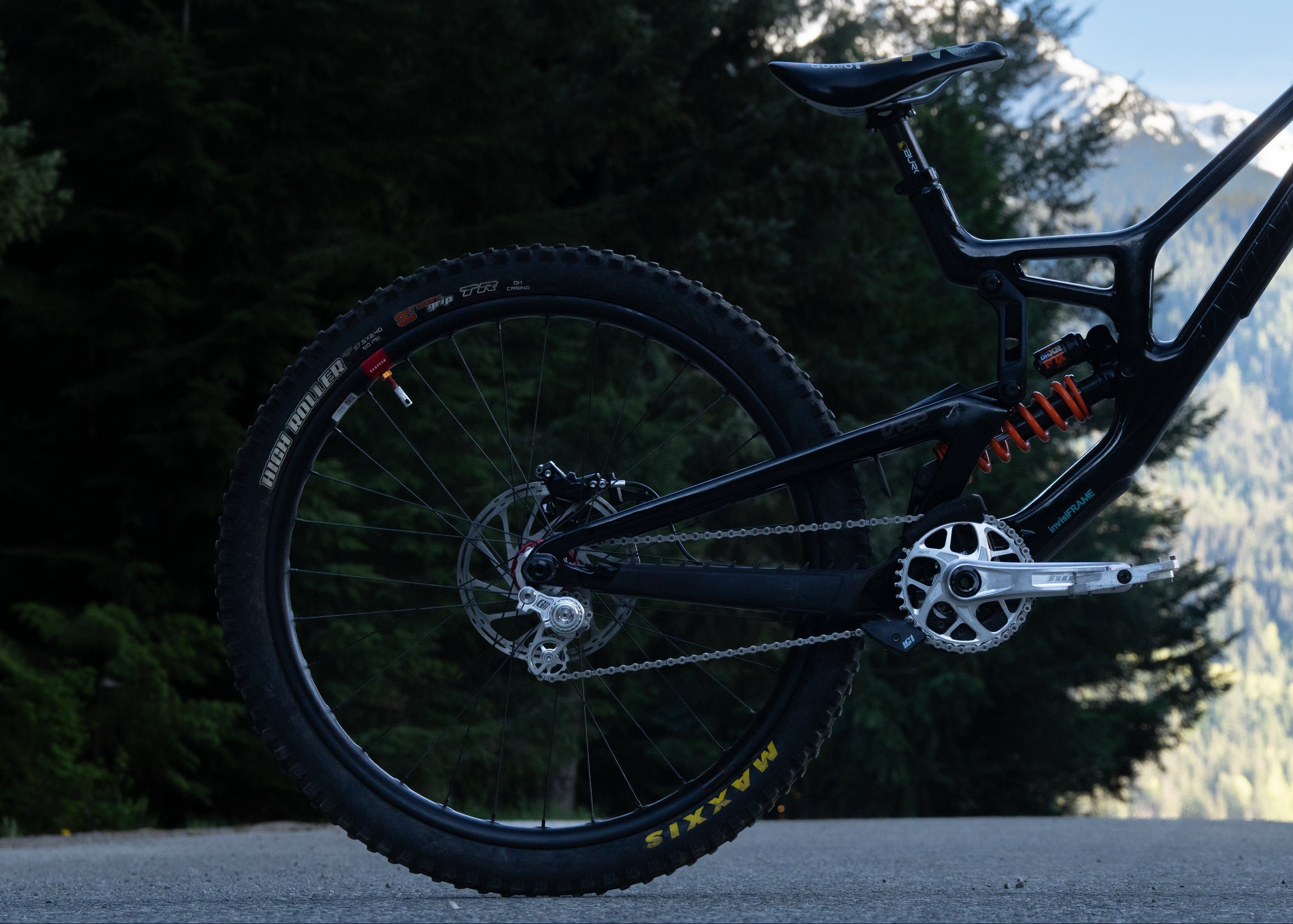 Mountain bike with a mountainous background